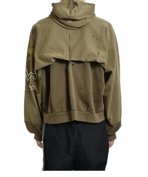 PROJECT GR パーカー RECONSTRUCTED FOLDED ZIP HOODIE メンズ