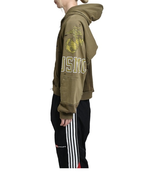 トップス Project GR RECONSTRUCTED FOLDED HOODIE M PROJECT GR パーカー RECONSTRUCTED FOLDED ZIP HOODIE メンズ