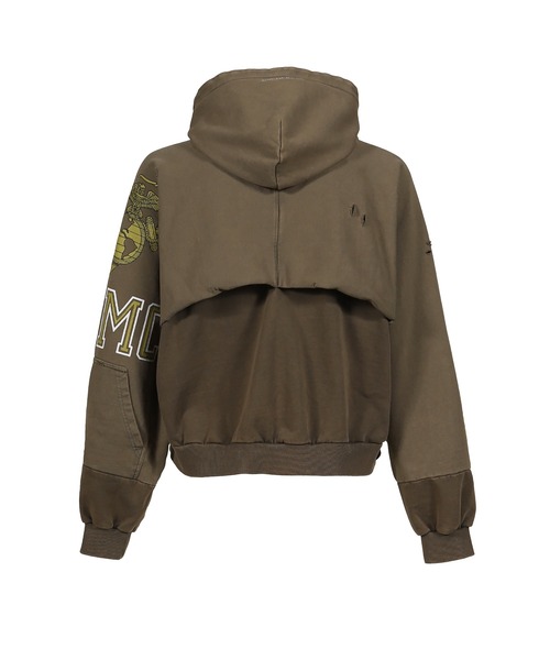 PROJECT GR パーカー RECONSTRUCTED FOLDED ZIP HOODIE メンズ