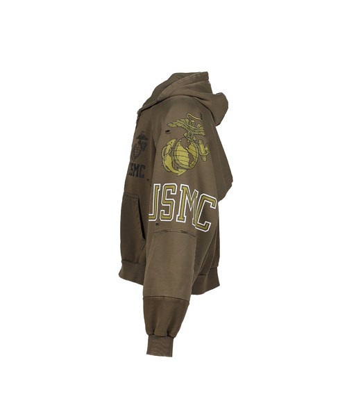 PROJECT GR パーカー RECONSTRUCTED FOLDED ZIP HOODIE メンズ