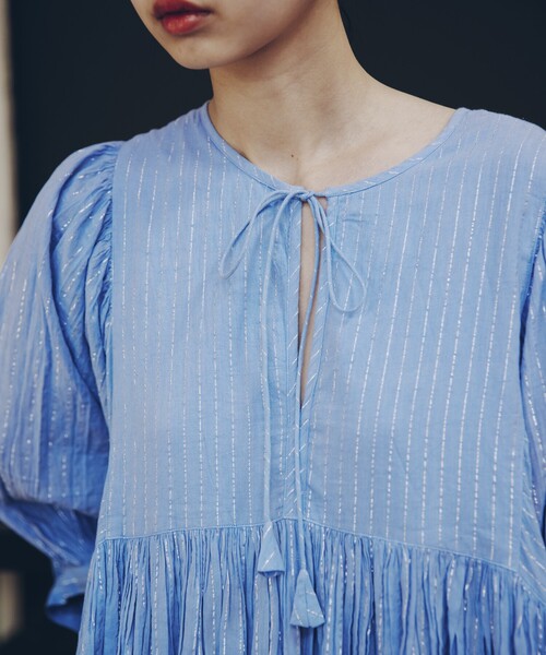 「Freada」 半袖ワンピース フリ- ブルー レディース_画像2