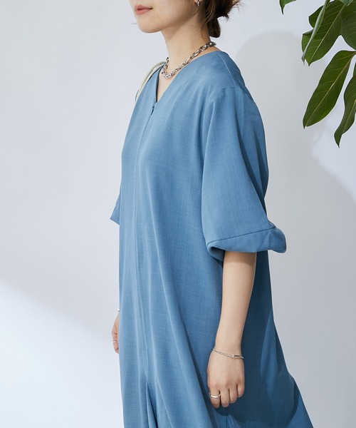 「un dix cors」 半袖ワンピース FREE ブラック レディース_画像4