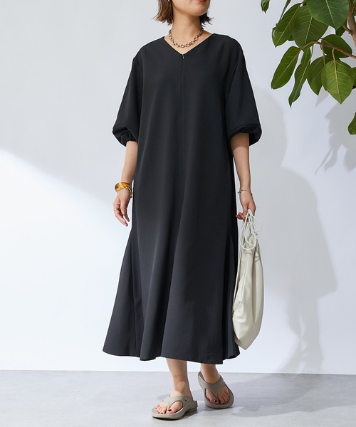 「un dix cors」 半袖ワンピース FREE ブラック レディース_画像5