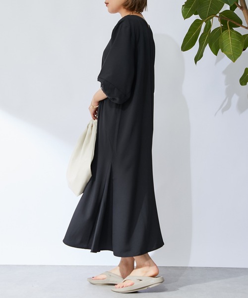 「un dix cors」 半袖ワンピース FREE ブラック レディース_画像8