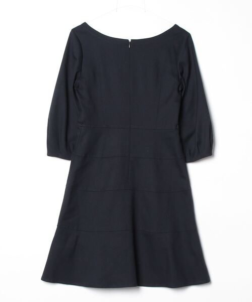 「Sunauna」 7分袖ワンピース 38 ネイビー レディース_画像2