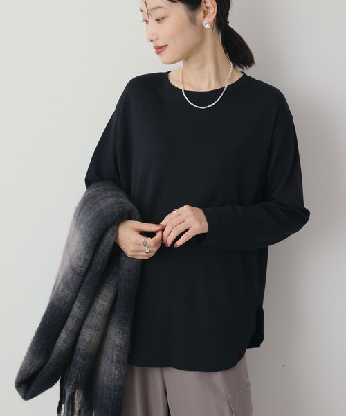 極美品❤️ プランテーション ドット柄ガーゼカットソー 黒 ゆったり 日本製 AMERICAN HOLIC（アメリカンホリック） tシャツ アソートラウンド