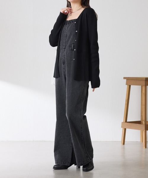 COLLAGE GALLARDAGALANTE デニムフレアロンパース COLLAGE GALLARDAGALANTE｜Q.anos フレアデニムロンパース | Rakuten