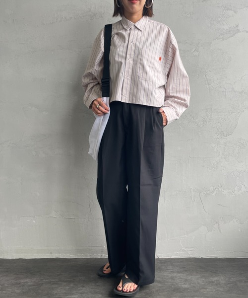 「UNIVERSAL OVERALL」 長袖シャツ F ブルー レディース_画像5