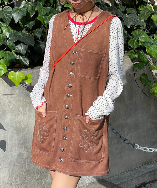 「HELLO.SANFRANCISCO」 サロペットスカート ONE SIZE ブラウン レディース_画像2