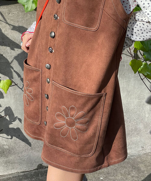 「HELLO.SANFRANCISCO」 サロペットスカート ONE SIZE ブラウン レディース_画像7