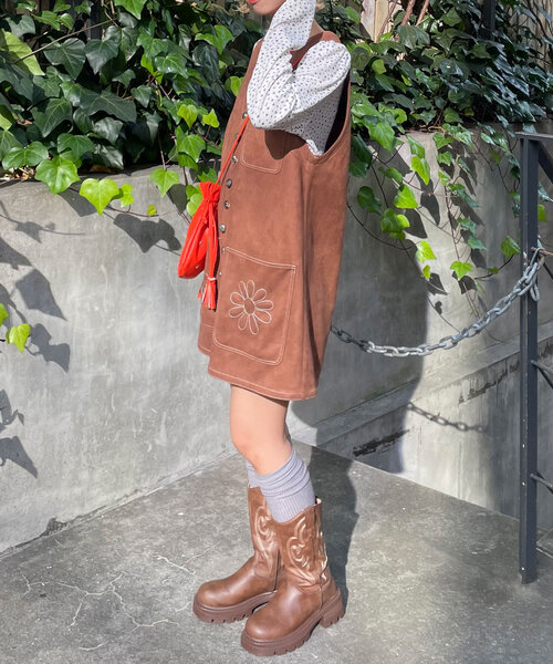 「HELLO.SANFRANCISCO」 サロペットスカート ONE SIZE ブラウン レディース_画像9