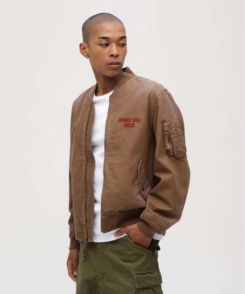 休*み様 AVIREX フライトジャケットMA-1 ミリタリー ライトブラウン AVIREX（アヴィレックス） ma1 ma-1 COTTON LIGHT MA-1 ”U.S.COAST