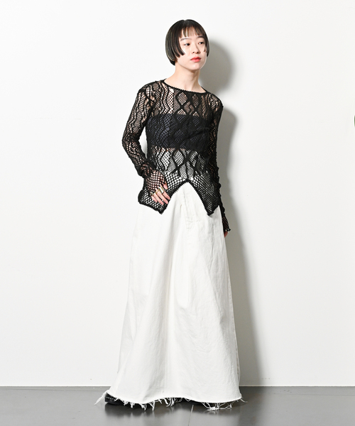 CITYSHOP LACE LONG Tシャツ CITYSHOP（シティーショップ）の「LACE Tシャツ（Tシャツ/カットソー