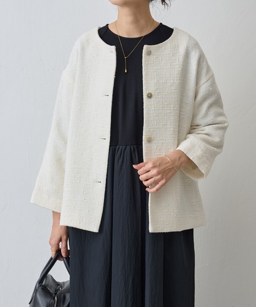 BEARDSLEY（ビアズリー） ノーカラージャケット FREE ホワイト