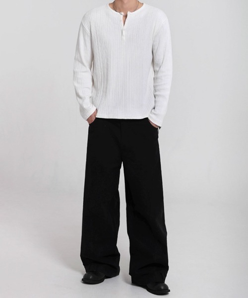 NOWLE（ノウル） tシャツ 「NOWLE」バーティカル ライン テクスチャー