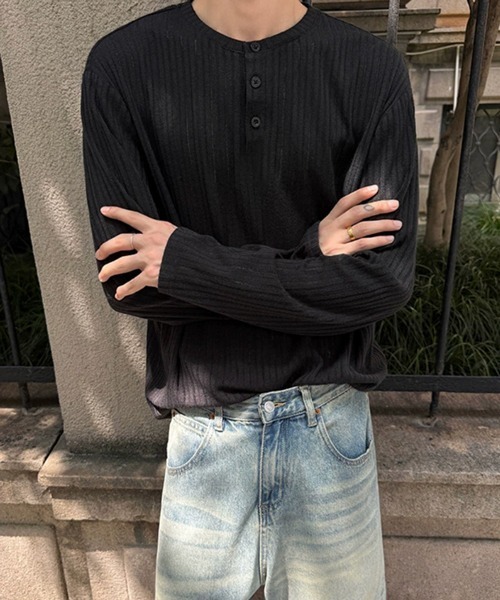 NOWLE（ノウル） tシャツ 「NOWLE」バーティカル ライン テクスチャー
