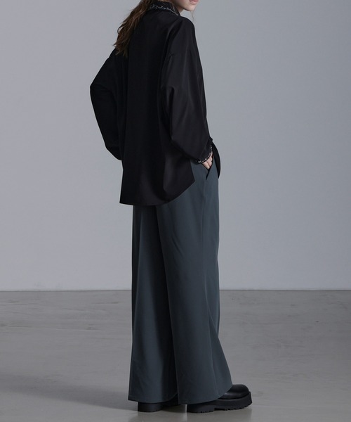 「Loose/ルース」 長袖シャツ X-SMALL チャコールグレー メンズ_画像4