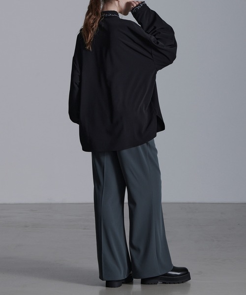 「Loose/ルース」 長袖シャツ X-SMALL チャコールグレー メンズ_画像7