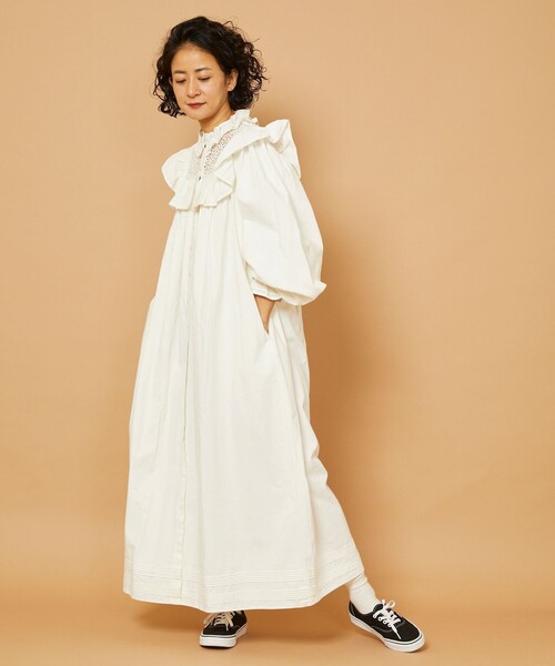 「Freada」 長袖ワンピース ONE SIZE ブラック レディース_画像6