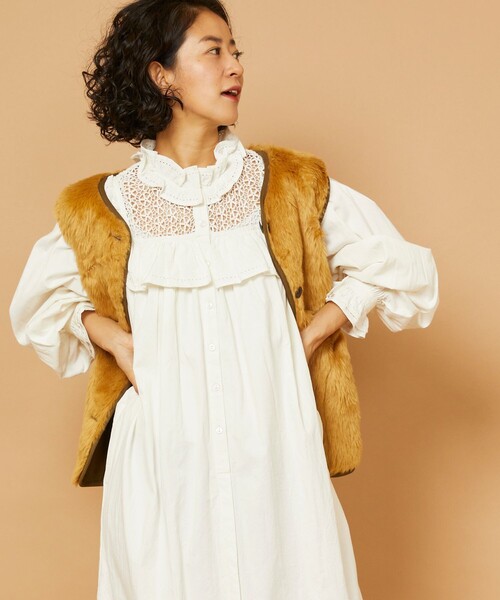 「Freada」 長袖ワンピース ONE SIZE ブラック レディース_画像7