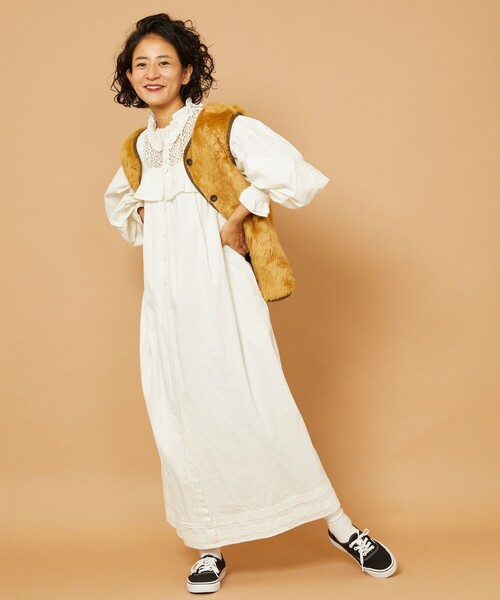 「Freada」 長袖ワンピース ONE SIZE ブラック レディース_画像10