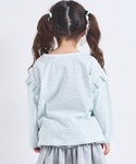 tシャツ 「綿100%」ガールズ 袖フリル カ...の詳細画像2