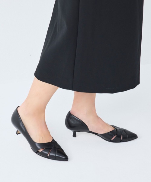 パンプス 「本革」サイドオープンパンプス