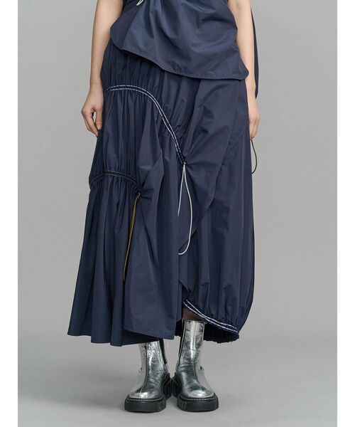 UN3D.（アンスリード） スカート WAVE DRAWSTRING FLARE SK / ウェーブ