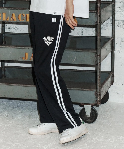 No Rain No Rainbow パンツ mp14818-track pants with pick patch