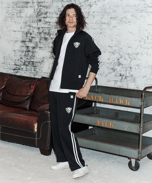 No Rain No Rainbow パンツ mp14818-track pants with pick patch