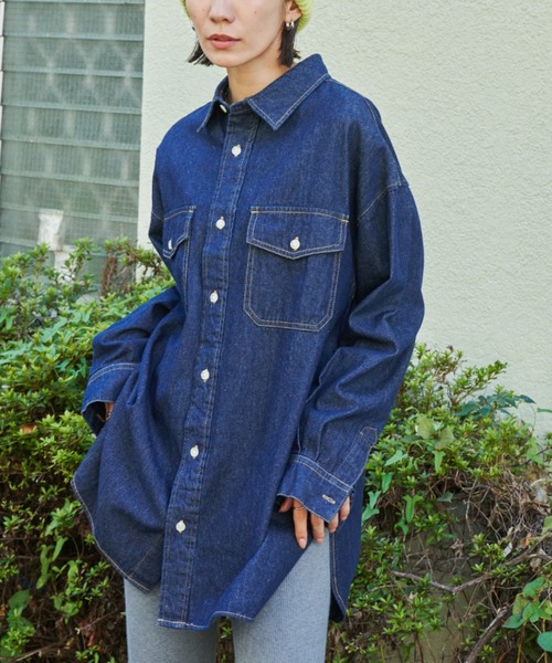 「Auntie Rosa Holiday」 長袖シャツ FREE ブルー レディース_画像3