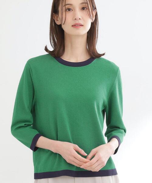 ニット セーター 「アンサンブル可」バイカラーニット レディースの画像