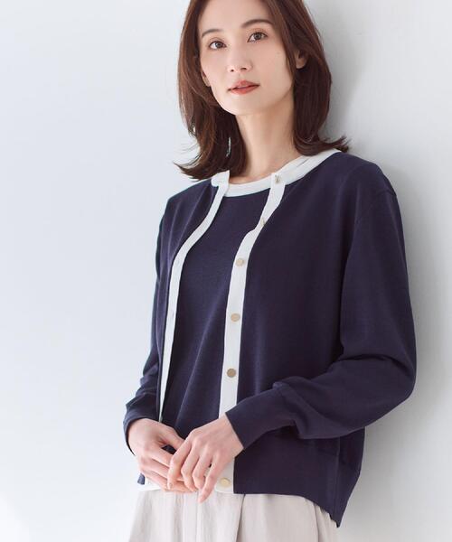 ニット セーター 「アンサンブル可」バイカラーニット レディースの画像