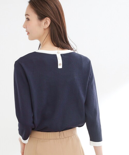 ニット セーター 「アンサンブル可」バイカラーニット レディースの画像