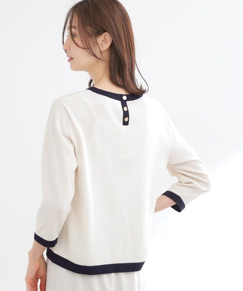ニット セーター 「アンサンブル可」バイカラーニット レディースの画像