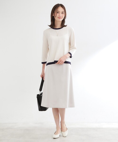 ニット セーター 「アンサンブル可」バイカラーニット レディースの画像