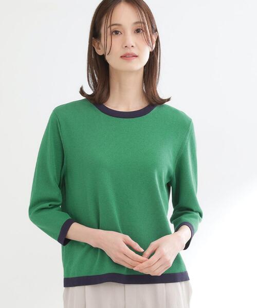 ニット セーター 「アンサンブル可」バイカラーニット レディースの画像