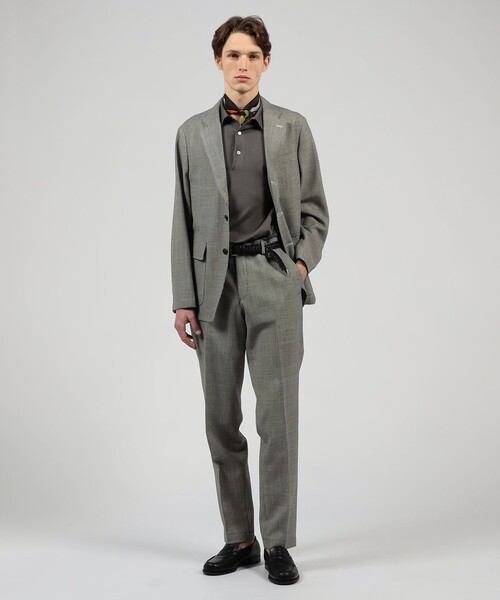 スラックス トロピカルウーステッド ノープリーツスラックス ALFRED BROWN メンズの画像