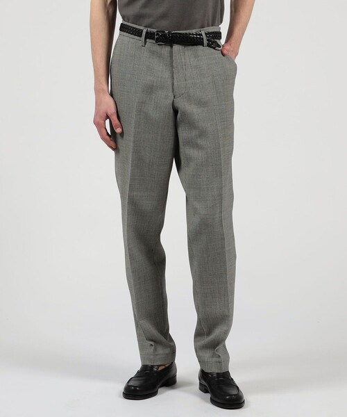 スラックス トロピカルウーステッド ノープリーツスラックス ALFRED BROWN メンズの画像