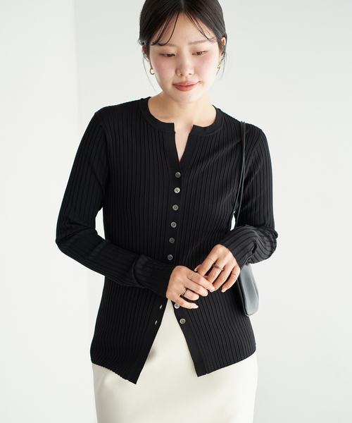 【美品】  Plage / プラージュ | 2025AW | petit カーディガン | F | ブラック | レディース 美品】 Plage / プラージュ | 2025AW | petit カーディガン | F