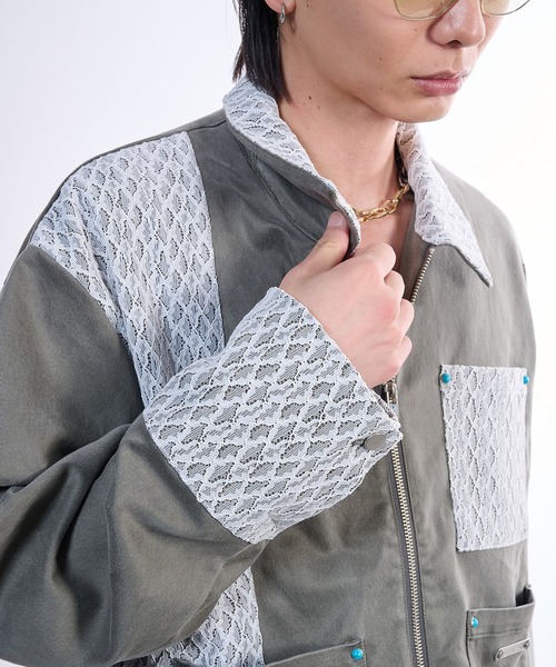 ジャケット・アウター viedit Lace Detroit Jacket Lace Detroit Jacket （Black） – VI E DIT
