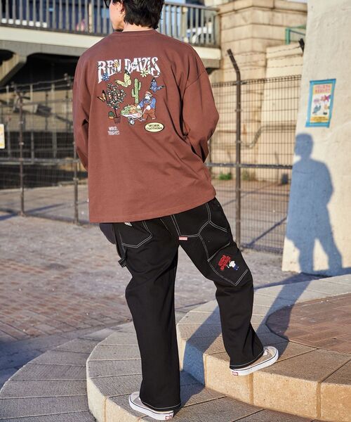 「BEN DAVIS」 カーゴパンツ LARGE アイボリー メンズ_画像4