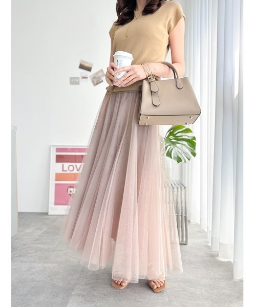 fifth（フィフス） ロング スカート シンプルチュールスカート 