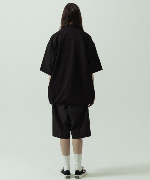 シャツ 半袖 「ZOZO限定」SLICK/スリック/Seersucker Gingham Check Drawstring Short Sleeve Shirt/シアサッカーギンガムチェックドローストリングショー… | SLICK | 22