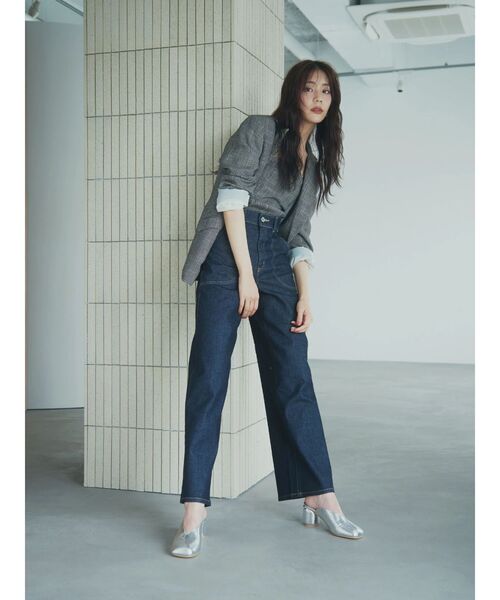 「TONAL」 テーラードジャケット MEDIUM グレー レディース_画像4
