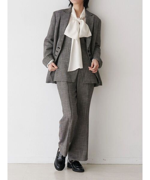「TONAL」 テーラードジャケット MEDIUM グレー レディース_画像9