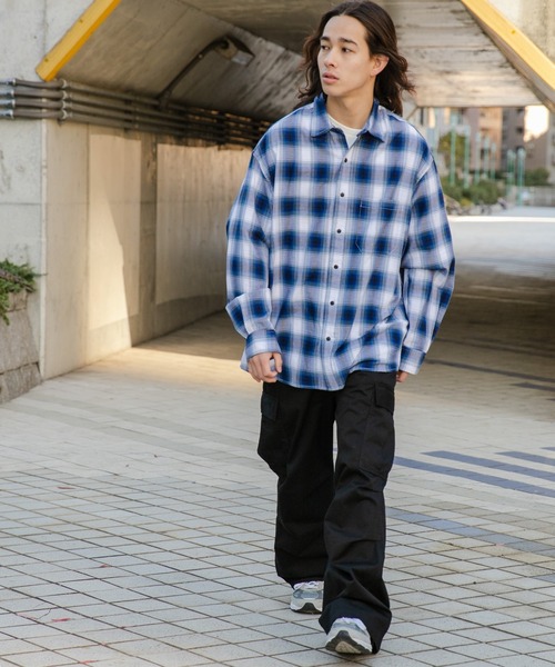 「WEGO」 長袖シャツ LARGE ブラック系その他2 メンズ_画像2