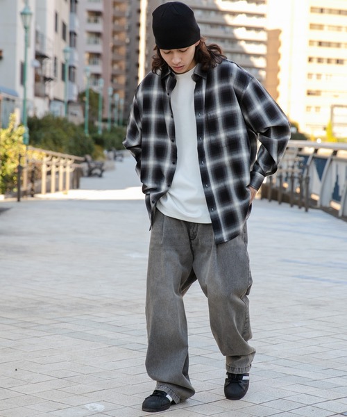 「WEGO」 長袖シャツ LARGE ブラック系その他2 メンズ_画像5