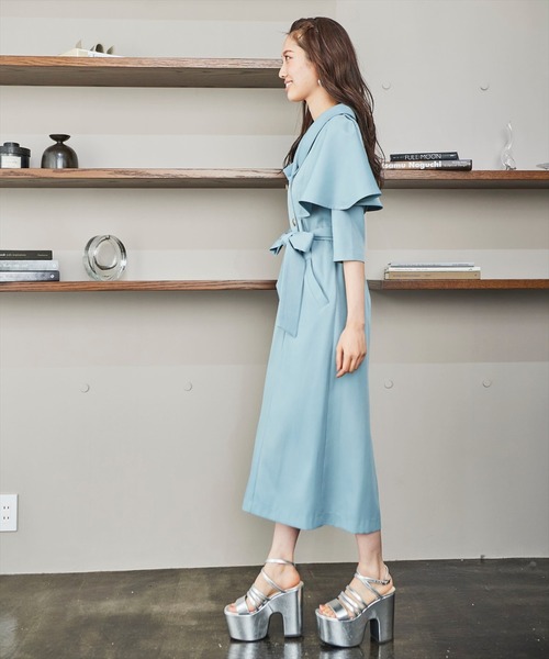「REDYAZEL」 7分袖ワンピース MEDIUM ネイビー レディース_画像7