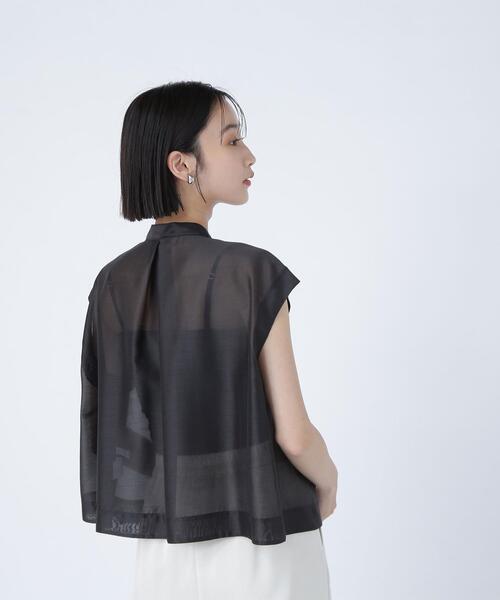 「NATURAL BEAUTY BASIC」 ノースリーブブラウス SMALL ブルー レディース_画像4